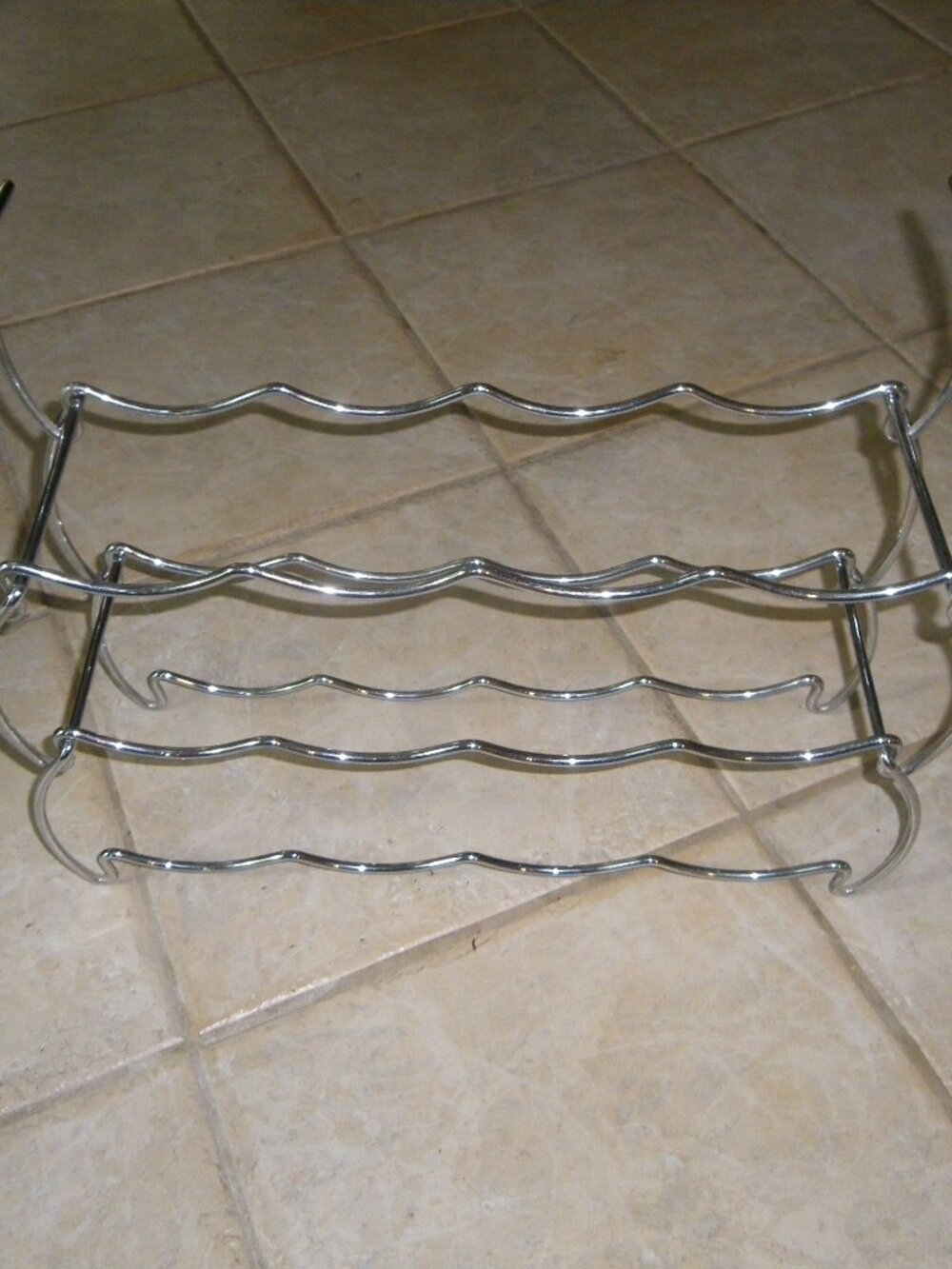 Metal Wire Chrome Minimalist Countertop 12 Bottle Stackable Wine Rack